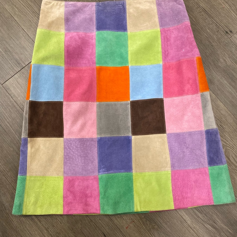 Isaac Mizrahi Vintage 2000 Colorful Patchwork A-Line Skirt - Picture 5 of 8